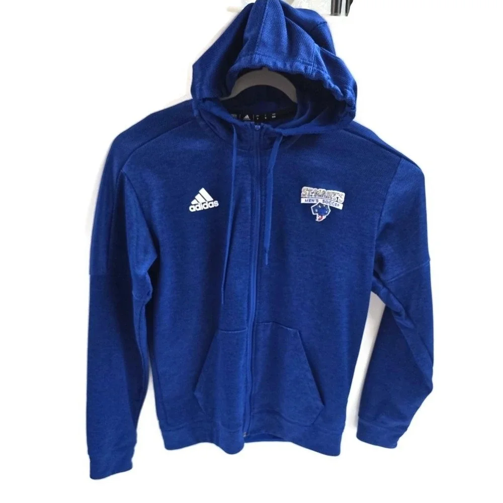 Adidas‎ Hoodie Mens Medium St Mary's Soccer ClimaWarm Full Zip Jacket Polyester
